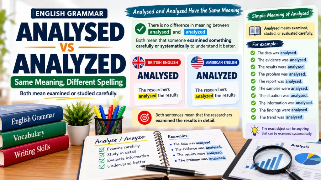 Analysed and Analyzed Have the Same Meaning
