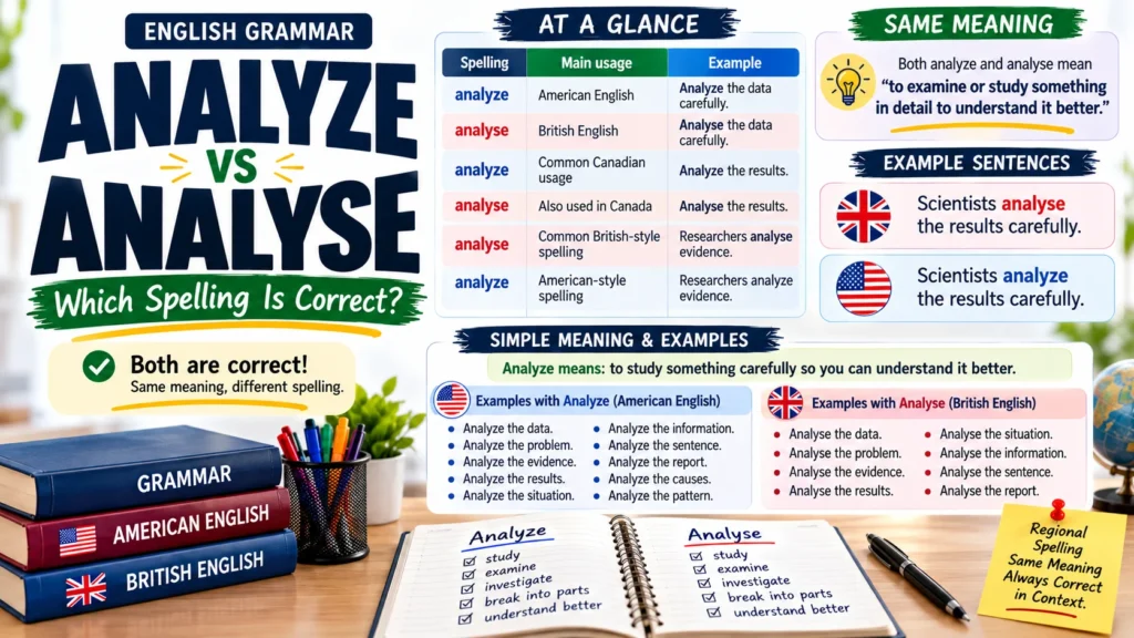 Analyze vs Analyse at a Glance