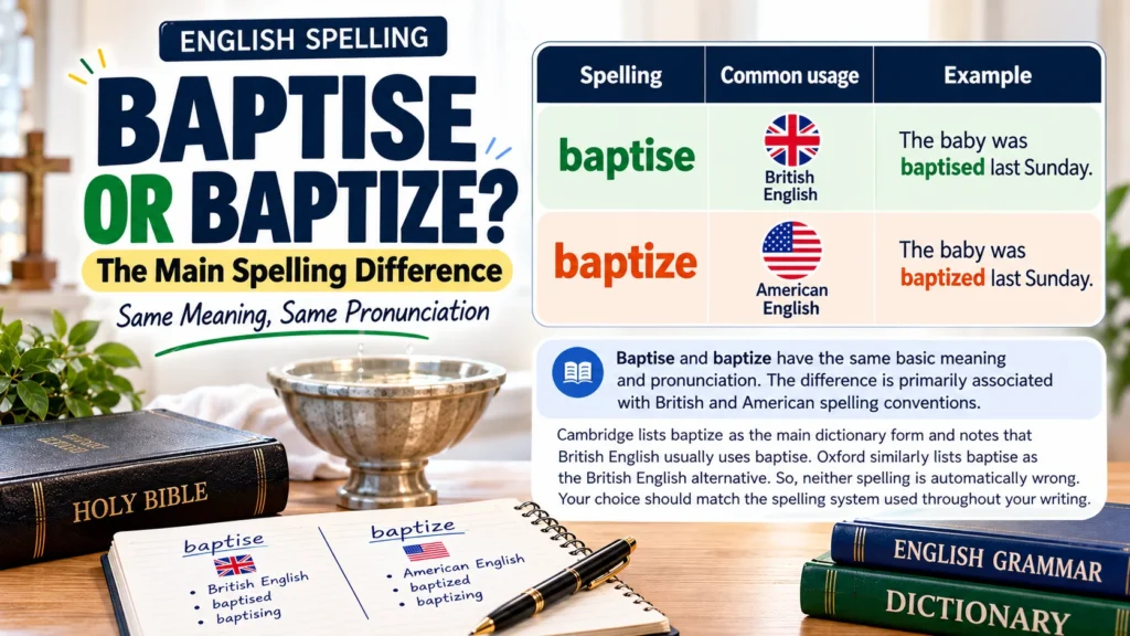 Baptise or Baptize: The Main Spelling Difference