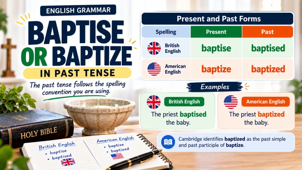 Baptise or Baptize in Past Tense