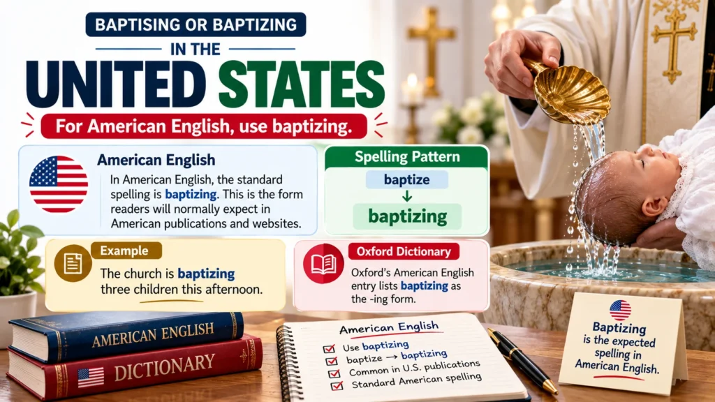 Baptising or Baptizing in the United States