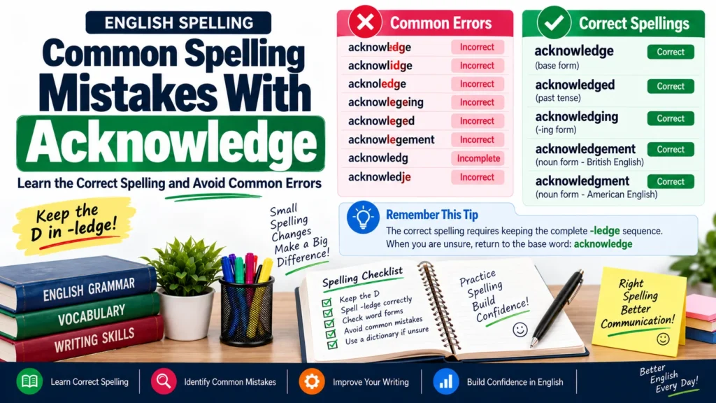 Common Spelling Mistakes With Acknowledge