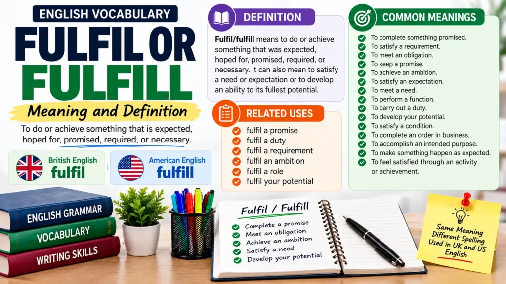Fulfil or Fulfill Meaning and Definition