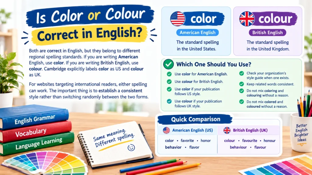 Is Color or Colour Correct in English?