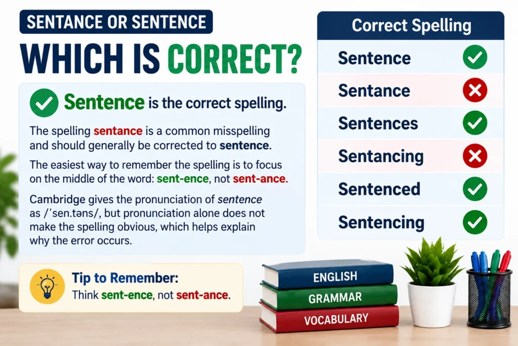 Sentance or Sentence | Which Is Correct?