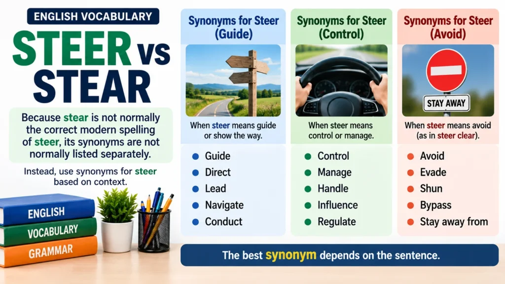 Steer vs Stear Synonym