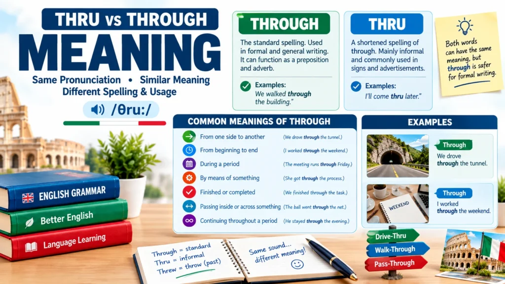 Thru vs Through Meaning