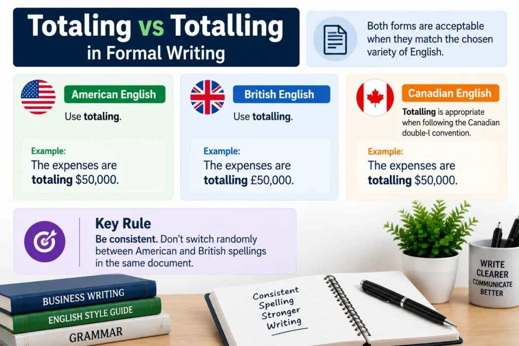 Totaling vs Totalling in Formal Writing