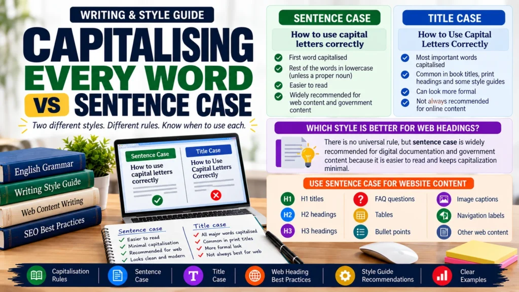 Capitalising every word vs sentence case