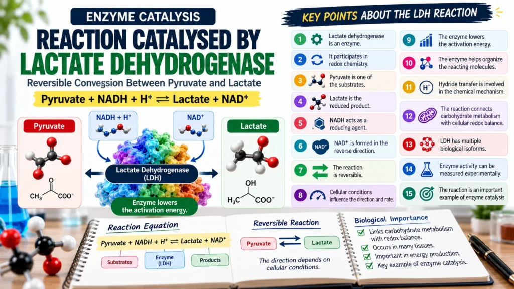 Reaction catalysed by lactate dehydrogenase