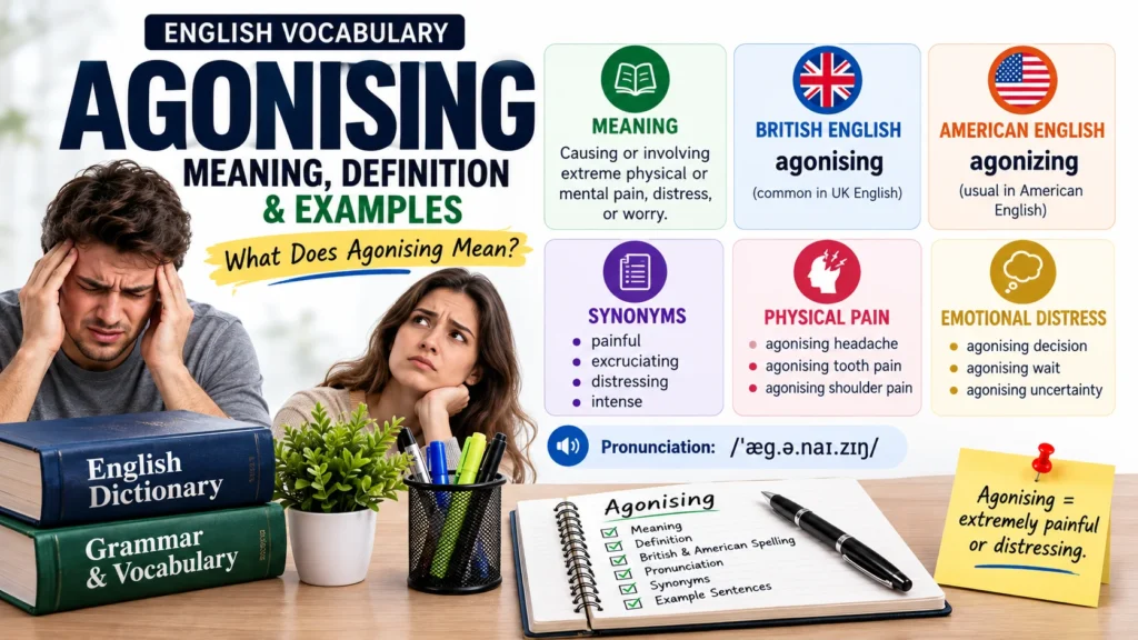 Agonising Meaning, Definition, Spelling, Pronunciation & Examples