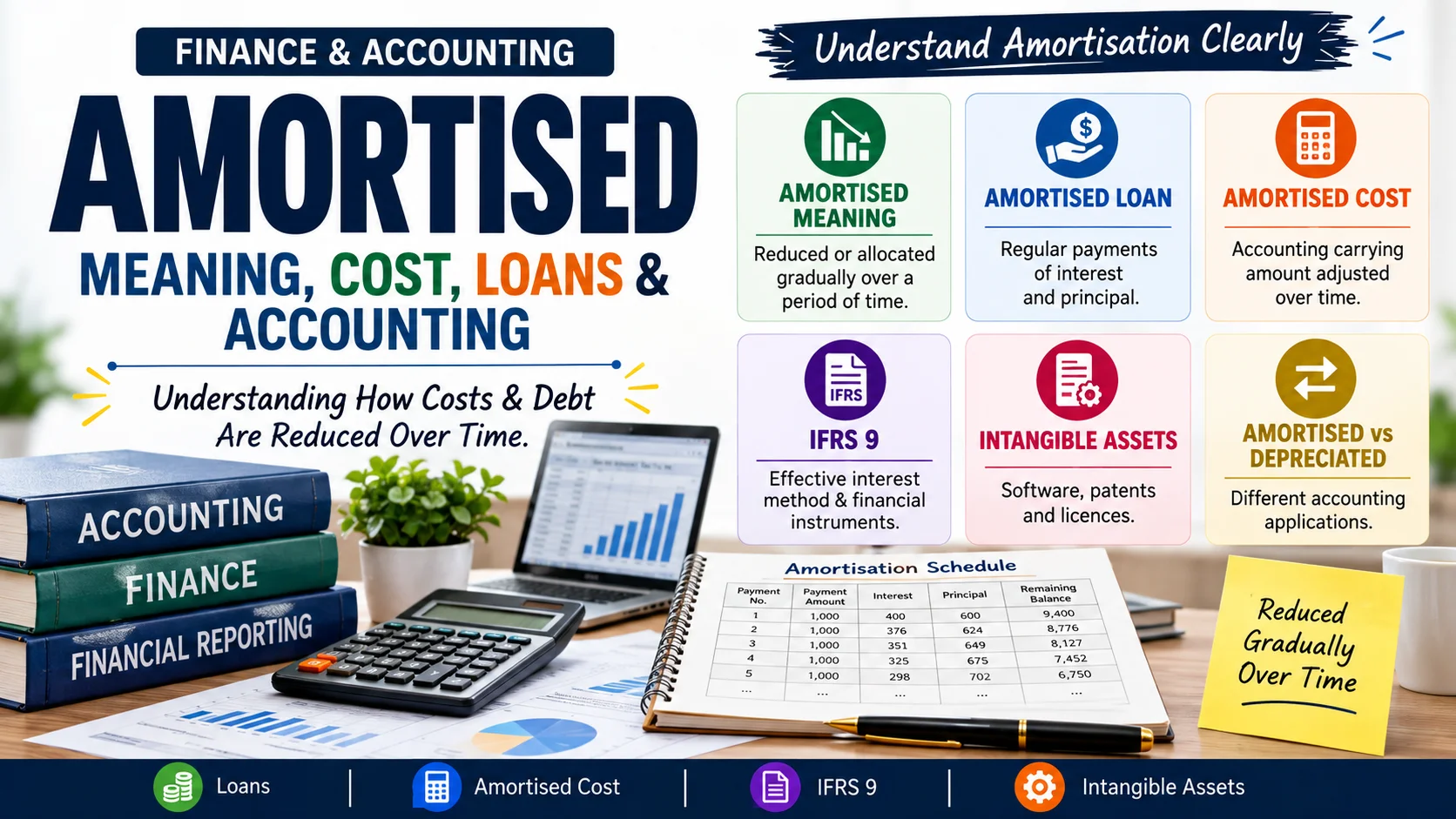 Amortised | Meaning, Definition, Spelling, Cost, Loans & Accounting