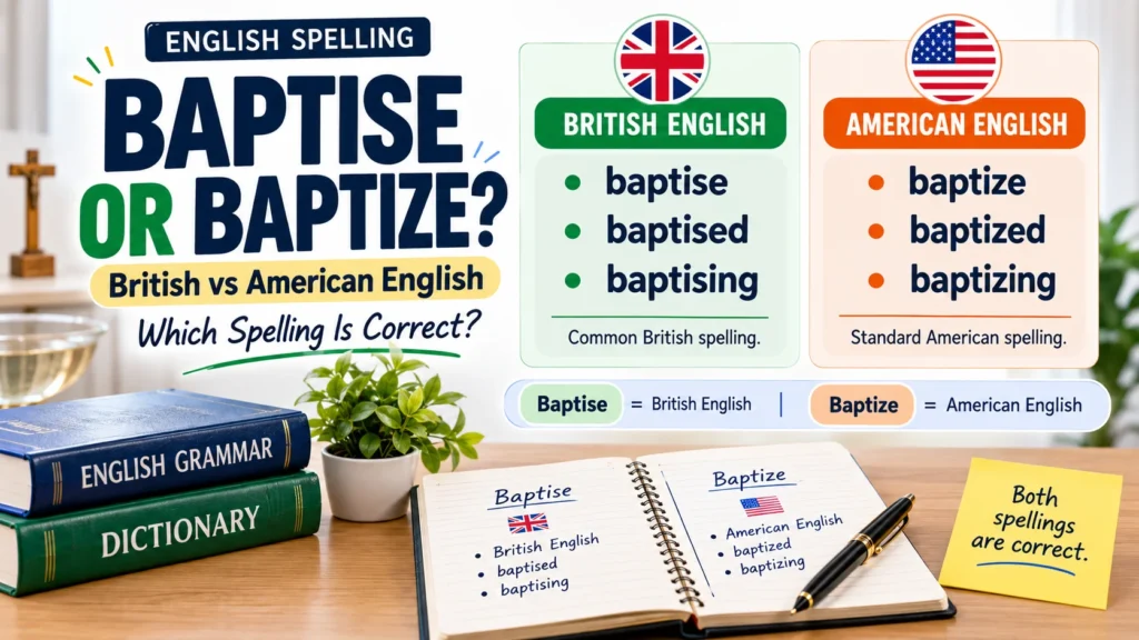 Baptise or Baptize Meaning, Spelling, Difference & Correct Usage