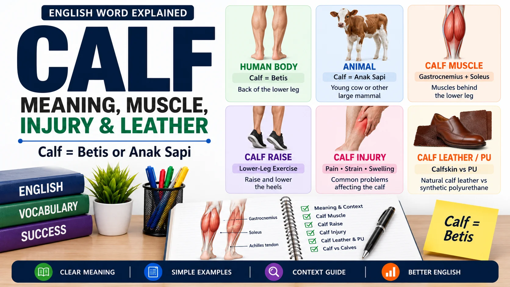 Calf Adalah | Meaning, Calf Muscle, Injury, Calf Raise & Calf Leather