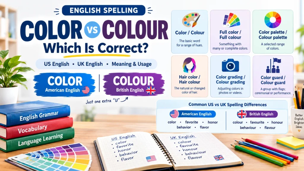 Color atau Colour Which Is Correct Meaning, Spelling & Usage