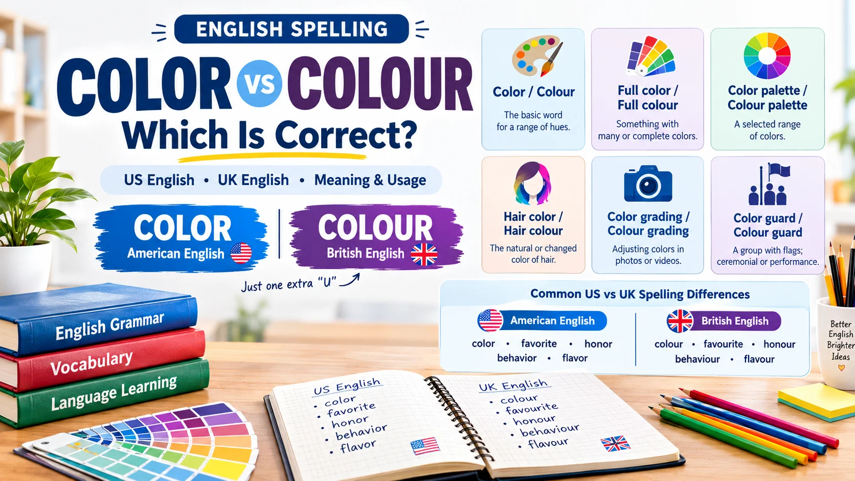 Color atau Colour | Which Is Correct? Meaning, Spelling & Usage