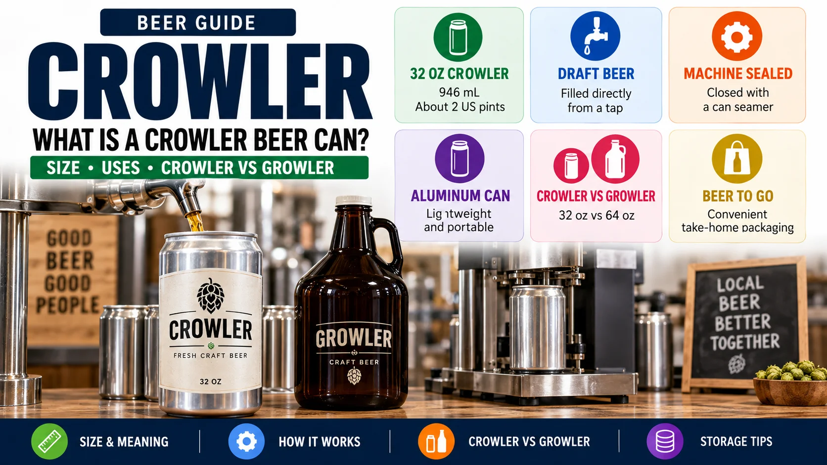Crowler Meaning | What Is a Crowler Beer Can? Size, Uses & Crowler vs Growler