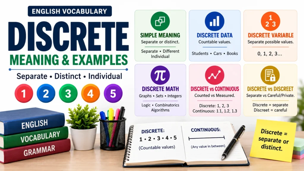 Discrete Meaning Definition, Math, Statistics, Data, Manufacturing & More