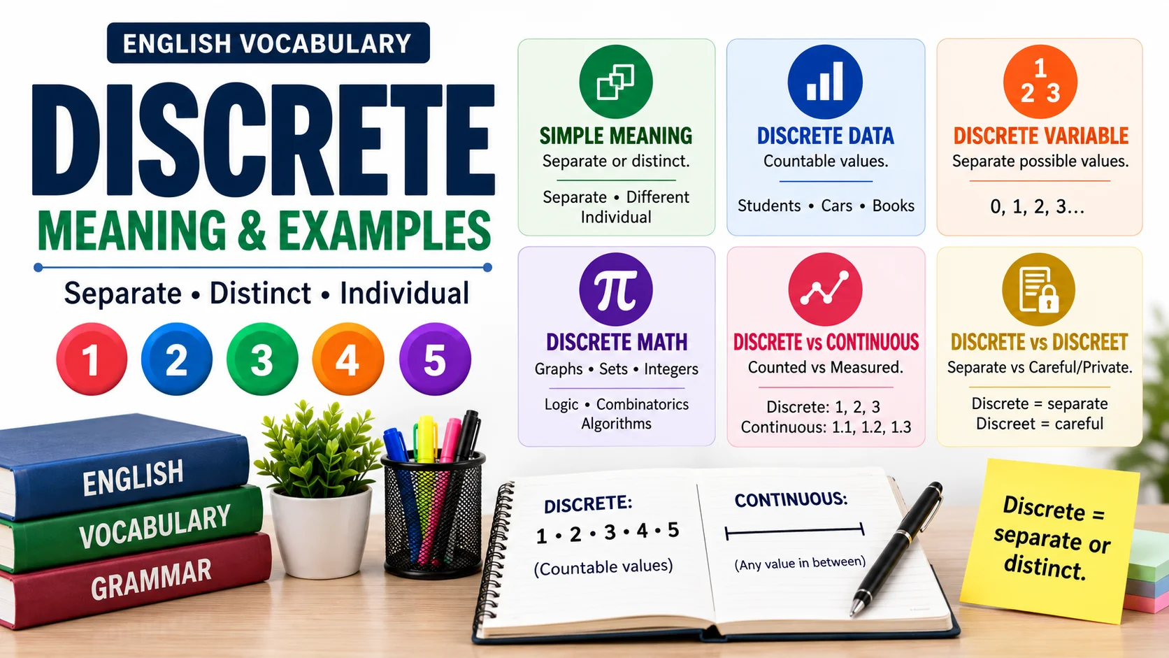 Discrete Meaning | Definition, Math, Statistics, Data, Manufacturing & More