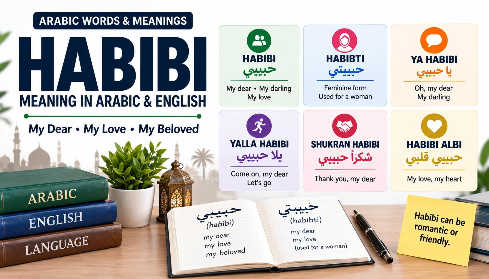 Habibi Meaning | Arabic Meaning, English Translation, Slang & Common Phrases