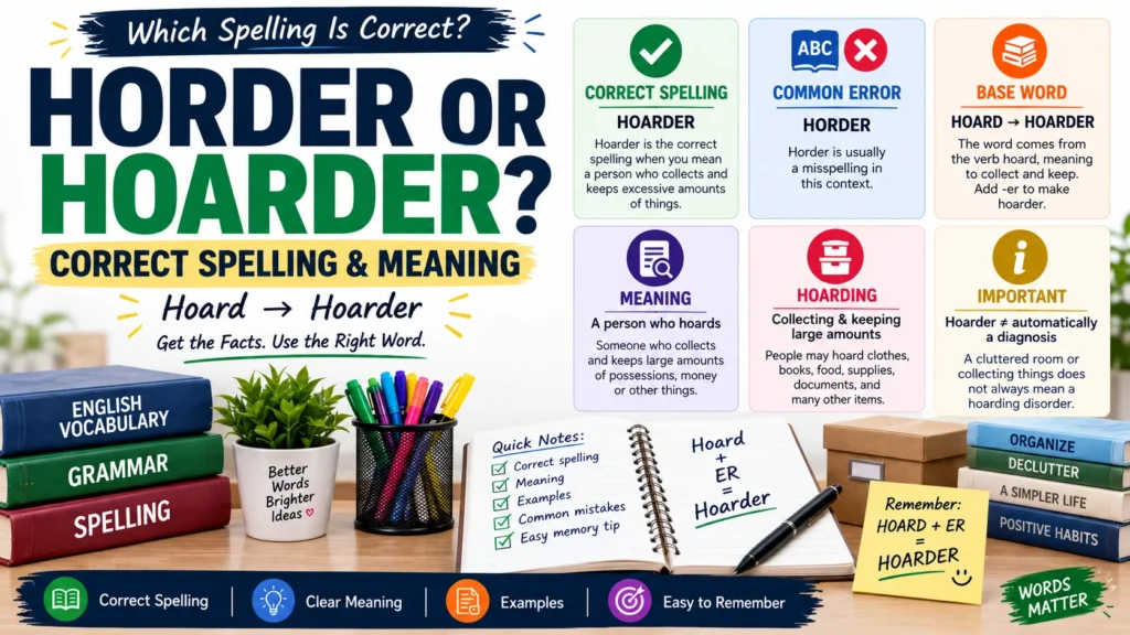 Horder or Hoarder Correct Spelling, Meaning, Definition & How to Help