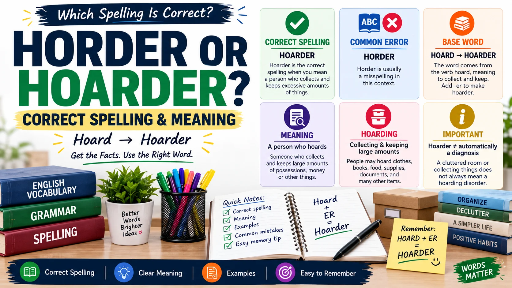 Horder or Hoarder | Correct Spelling, Meaning, Definition & How to Help