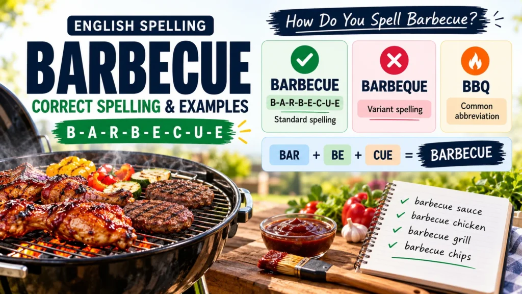 How Do You Spell Barbecue Correct Spelling, Meaning & Examples