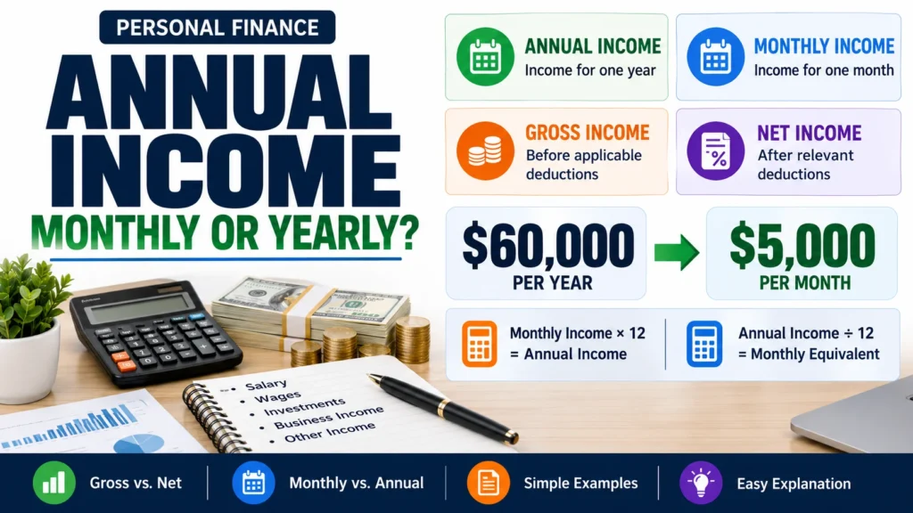Is Annual Income Monthly or Yearly Meaning, Gross vs. Net & Examples