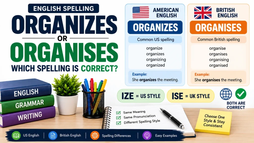 Organizes or Organises Which Spelling Is Correct