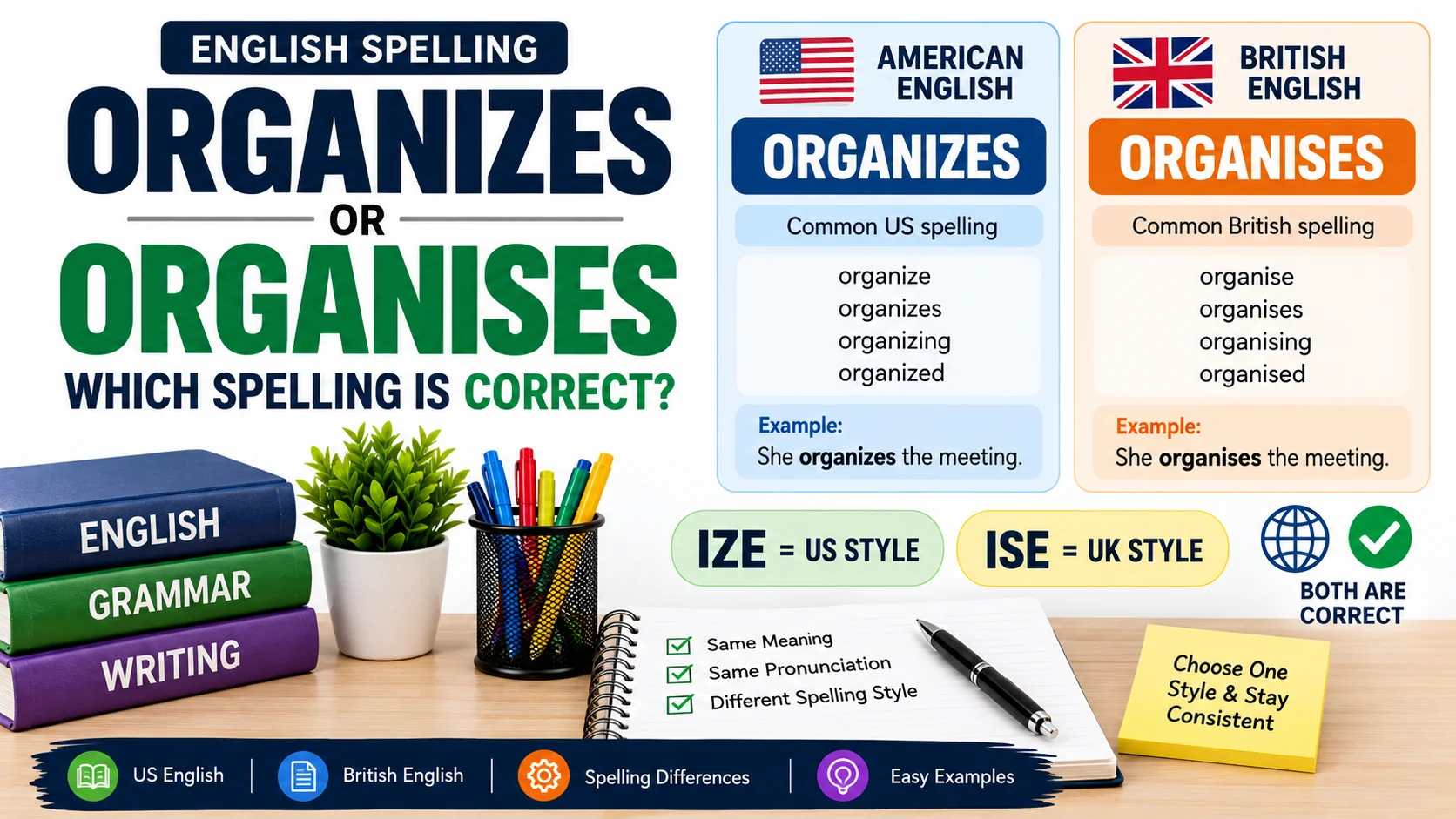 Organizes or Organises | Which Spelling Is Correct?
