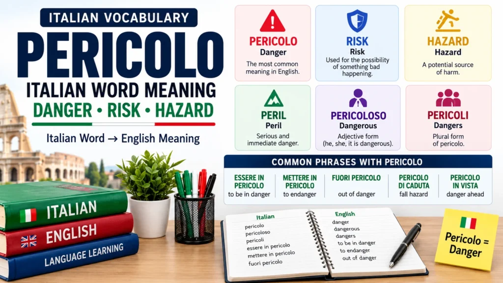 Pericolo Meaning Italian Word, English Translation & Common Phrases