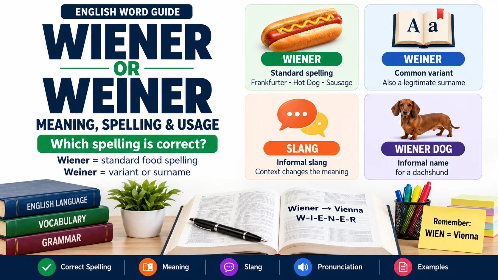 Wiener or Weiner Meaning | Spelling, Slang, Definition & Usage