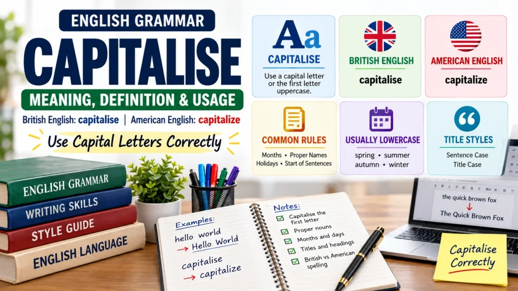 Capitalise Meaning, Definition, British vs American Spelling & Usage